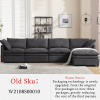 Modern U-shaped Sectional Sofa ,5-seat Sofa ,Sleeper Sofa Couch with Chaise Lounge, Dark Gray