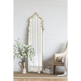 19x1.6x73.2" Oversized Full Length Floor Mirror, Vintage White Shabby Chic Wooden Frame for Leaning, Bedroom, Living Room - as Pic
