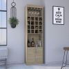 Being Kava Bar Cabinet, Double Door, Two Shelves, Sixteen Built-in Wine Rack -Light Pine - as Pic