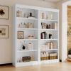 83" Tall Wood Bookcase Suite ,5-Tier Home Decor Bookshelves Suite with Adjustable Shelves,Storage Organizer,White