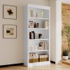 83.4" Tall Wood Bookcase,5-Tier Home Decor Bookshelves with Adjustable Storage Shelves,Storage Organizer, White