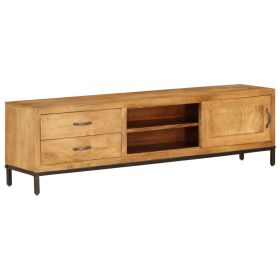 TV Stand Solid Wood Mango 55.1"x11.8"x15.7" - Brown
