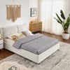 Queen Size Storage Upholstered Hydraulic Platform Bed with Integrated Headboard, Chenille Fabric, Beige - as Pic