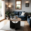 23 Inch Modern Retro Round Coffee Table for Living Room and Bedroom - as Pic