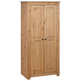 Wardrobe 31.5"x19.7"x67.5" Solid Pine Panama Range - Brown