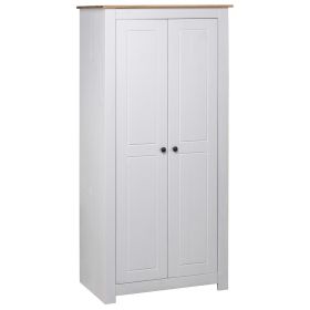 Wardrobe White 31.5"x19.7"x67.5" Solid Pine Panama Range - White