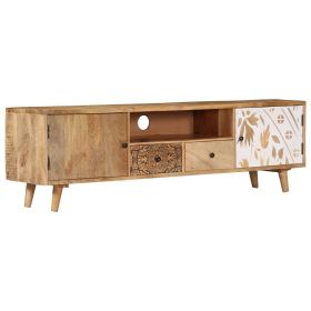 TV Stand 55.1"x11.8"x15.7" Solid Wood Mango - Brown