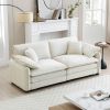 Warm and Cozy Living Room Sofa with 4 Pillows Upholstered Large Deep Seat 2 Seater Sofa for Living Room, Beige Corduroy - as Pic