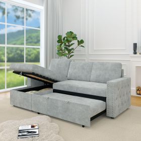 85 Inches Sofa Bed, 3 Seater Sleeper Sofa with Storage Chaise