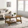 Metz Mid-Century Modern Wood Shelf Coffee Table, Walnut Finish - as Pic