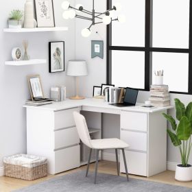 Corner Desk White 57.1"x39.4"x29.9" Engineered Wood - White
