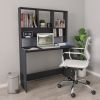 Desk with Shelves Gray 43.3"x17.7"x61.8" Engineered Wood - Grey