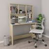 Desk with Shelves Sonoma Oak 43.3"x17.7"x61.8" Engineered Wood - Brown