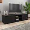 TV Stand Black 55.1"x15.7"x14" Engineered Wood - Black