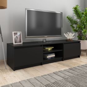 TV Stand Black 55.1"x15.7"x14" Engineered Wood - Black