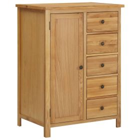 Wardrobe 29.9"x20.5"x41.3" Solid Oak Wood - Brown