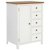 Wardrobe 29.9"x20.5"x41.3" Solid Oak Wood - White