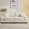 Corduroy Sofa Sleeper Couch Loveseat Sofa with Pillows Comfy Upholstered Deep Seat Sofa -Beige Corduroy - as Pic