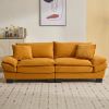 Corduroy Sofa Sleeper Couch Loveseat Sofa with Pillows Comfy Upholstered Deep Seat Sofa-Yellow Corduroy