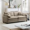Warm and Cozy Living Room Sofa with 4 Pillows Upholstered Large Deep Seat 2 Seater Sofa for Living Room,Tan Corduroy - as Pic