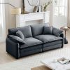 Warm and Cozy Living Room Sofa with 4 Pillows Upholstered Large Deep Seat 2 Seater Sofa for Living Room,Grey Corduroy - as Pic