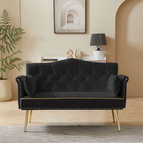 BLACK 2 SEATER SOFA - as Pic