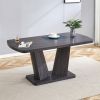 Modern Dining Table, Dining Room Table with 63" Rectangle Top and V-Shape MDF Base, Kitchen Dining Table for Kitchen Living Dining Room - as Pic