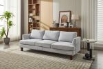Fabric 3 Seater Couch with 2 USB, Comfortable Sectional Couche and Sofa- Light Grey