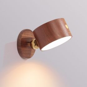 Walnut Magnetic Rechargeable Portable Motion Senseor Wall Lamp Dimmable Wall Scone Bedside Lamp - WOOD
