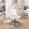 Bizerte Adjustable Swivel Criss-Cross Chair, Wide Seat/ Office Chair /Vanity Chair, White - as Pic