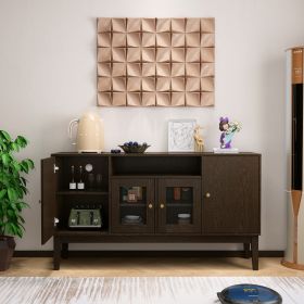 Sideboard Buffet Console Table, Media Cabinet with Adjustable Shelves - as Pic