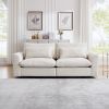 Beige Corduroy Sofa Couch, Deep Seat Couches for Modern Living Room/Apartment/Office - as Pic