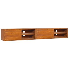 Wall-mounted TV Stand 70.9"x11.8"x11.8" Solid Wood Teak - Brown