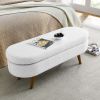 White Oval Ottoman
