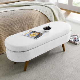 White Oval Ottoman