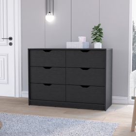 Dresser Curio, Four Drawers, Black Wengue Finish - Black