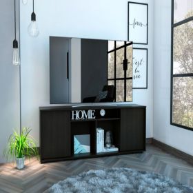 Tv Stand for TV麓s up 60" Tucson, Four Shelves, Black Wengue Finish - Black