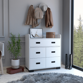 Dresser Wuuman, Four Drawers, Single Double Drawer, White Finish - White