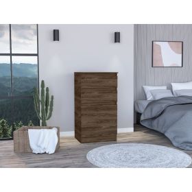 Celestial Dresser, Jewelry Box, Mirror, Two Drawers, Single Door Cabinet, White - Dark Walnut