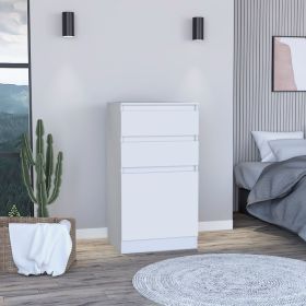 Celestial Dresser, Jewelry Box, Mirror, Two Drawers, Single Door Cabinet, White - White