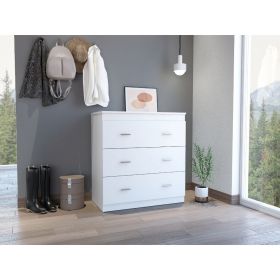 Dove Three Drawer Dresser, Superior Top, Light Gray - White