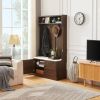 bedroom, porch wardrobe storage rack, Storage Shoe Cabinet, with Clothes Hook, with Sponge Pad Product, Multiple Storage Racks - dark color