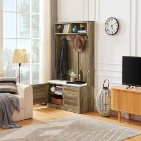 bedroom, porch wardrobe storage rack, Storage Shoe Cabinet, with Clothes Hook, with Sponge Pad Product, Multiple Storage Racks - light color