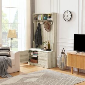bedroom, porch wardrobe storage rack, Storage Shoe Cabinet, with Clothes Hook, with Sponge Pad Product, Multiple Storage Racks - beige