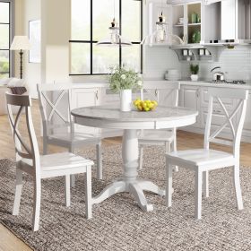 Orisfur. 5 Pieces Dining Table and Chairs Set for 4 Persons, Kitchen Room Solid Wood Table with 4 Chairs - pic
