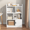 Kids Bookcase, Bookshelf with 6 Compartments, Freestanding Shelves and Cube Organizer, for Bedroom Living Room Office Closet School - White - MDF