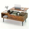 Lift Top Coffee Tables For Living Room 39.37"x19.7" Desk Tea Wood Dining Tables Adjustable Storage Shelf Easy Lift Or Lower - Chocolate