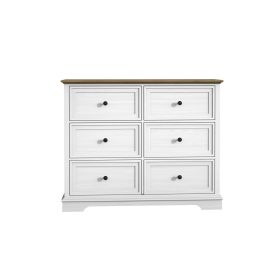 6 DrawersTall Dresser for Bedroom Vertical Storage Tower  Wood Top Closets - White
