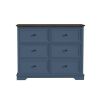 6 DrawersTall Dresser for Bedroom Vertical Storage Tower  Wood Top Closets - Blue