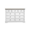 9 Drawer Dresser with Wooden Top, Tall Fabric Dresser & Chest of Drawers for Bedroom Closet Living Room - White